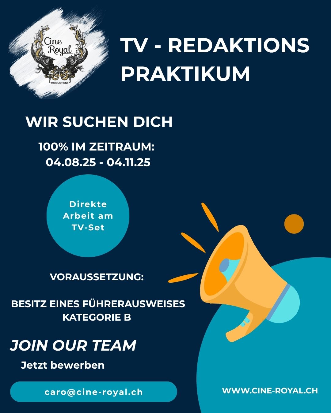 TV-Praktikum zu vergeben (w/m/d auf 100%)